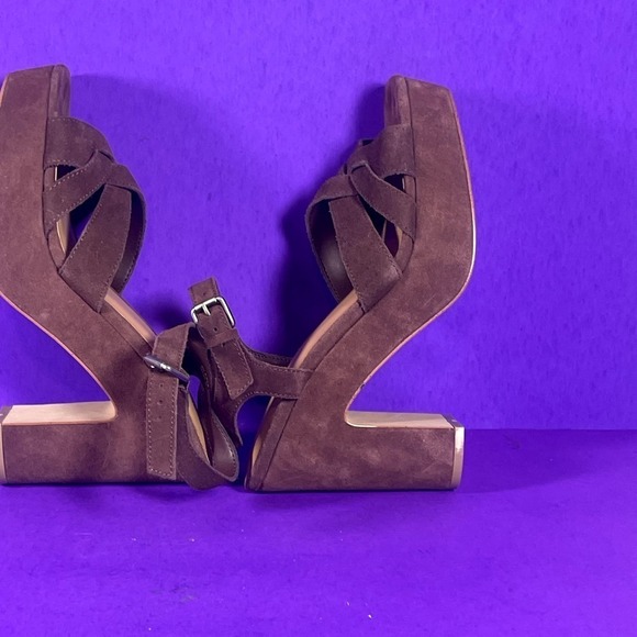 Splendid Women's Piper Suede Platform Plum Purple Sandals Shoe Size 8 - Picture 7 of 10